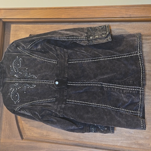 Vintage Ethyl Long Embellished Corduroy Jacket - Picture 2 of 8
